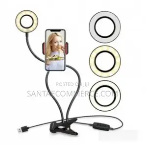 Professional Vlog Flexible Tripod, Ring Light Phone Holder