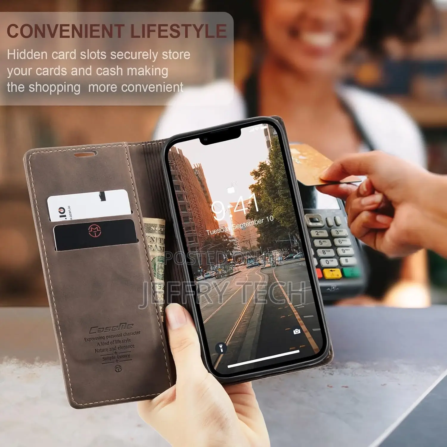 Caseme Compatibal With iPhone 14 (6.1) Wallet Case,Soft PU L