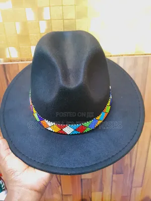 Black Beades Fedora Hat