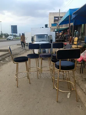 Counter High Stools, Black and Gold New Design.