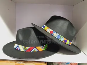 Black Beaded Fedora Hat