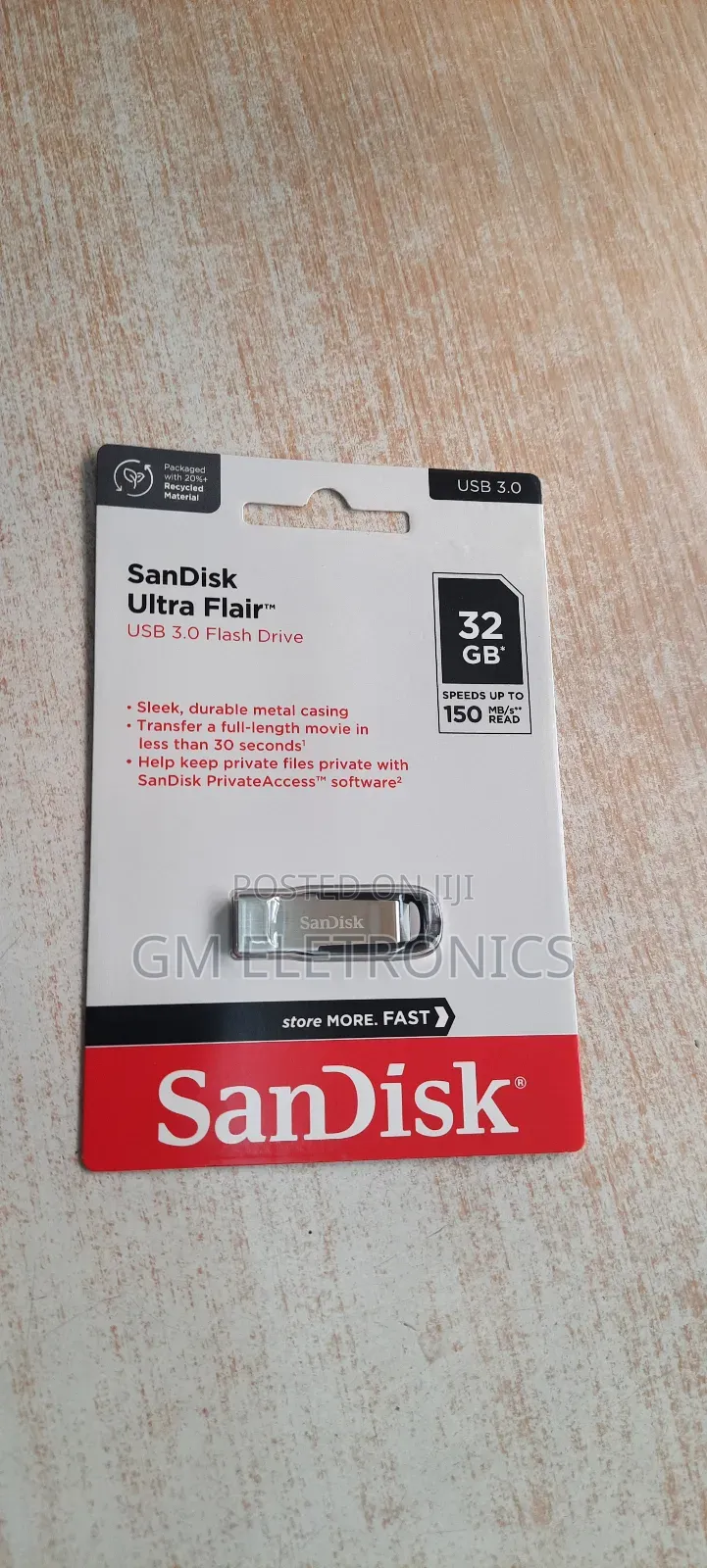 Sandisk 32gb Original Usb Ultra Flair 3.0 Flash Drive 150mbs