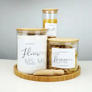 5pc Borosilicate Glass Cereal/ Laundry Storage