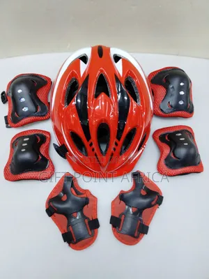 Red 7 in 1 Kids Protective Gears ( Helmet and Guards)
