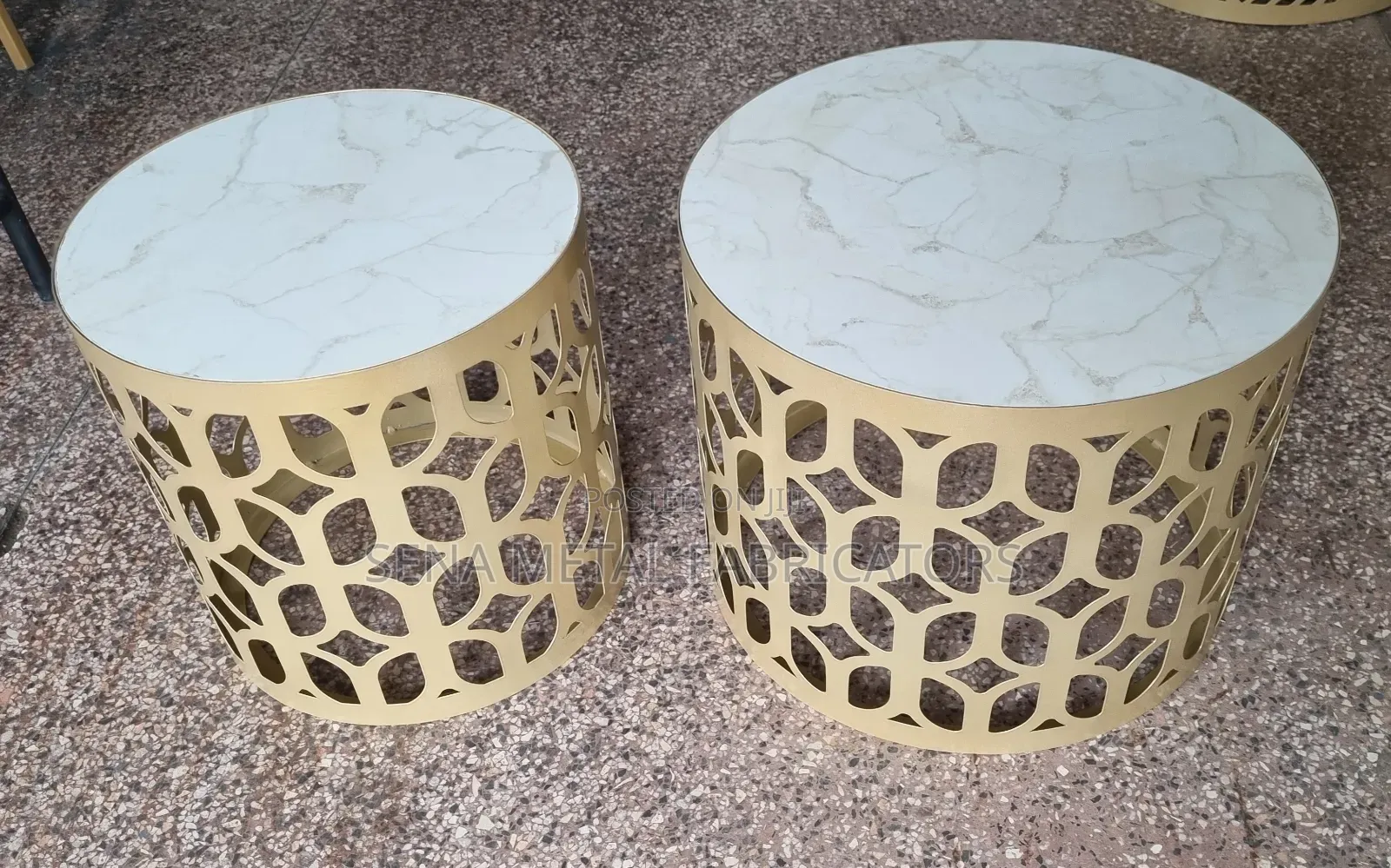 High-Quality Laser Cut Powder-Coated Coffee Table Set.