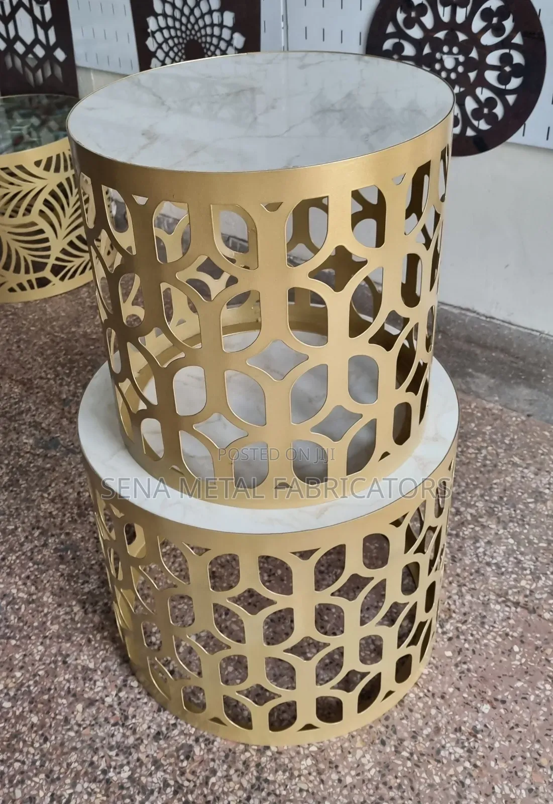High-Quality Laser Cut Powder-Coated Coffee Table Set.