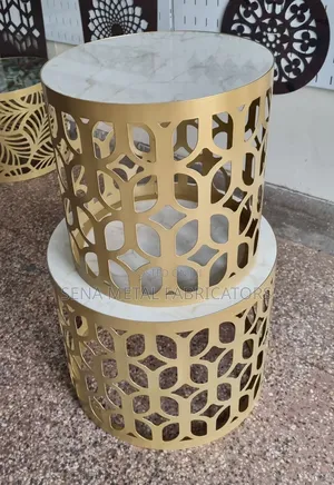 High-Quality Laser Cut Powder-Coated Coffee Table Set.