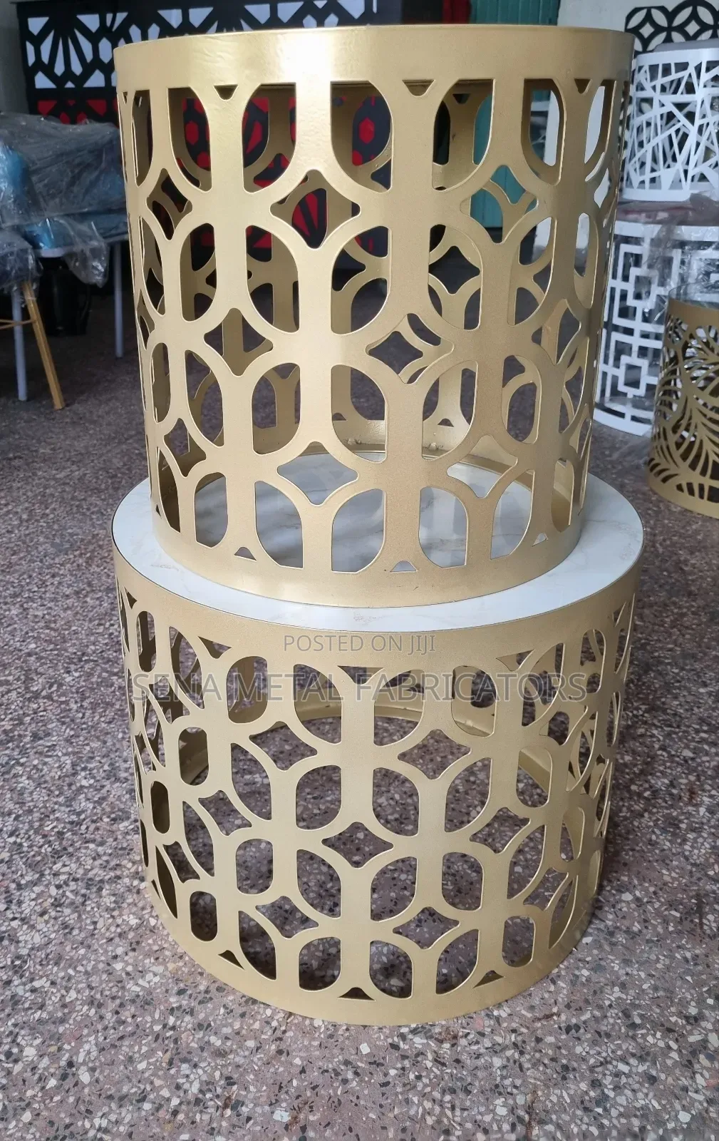 High-Quality Laser Cut Powder-Coated Coffee Table Set.