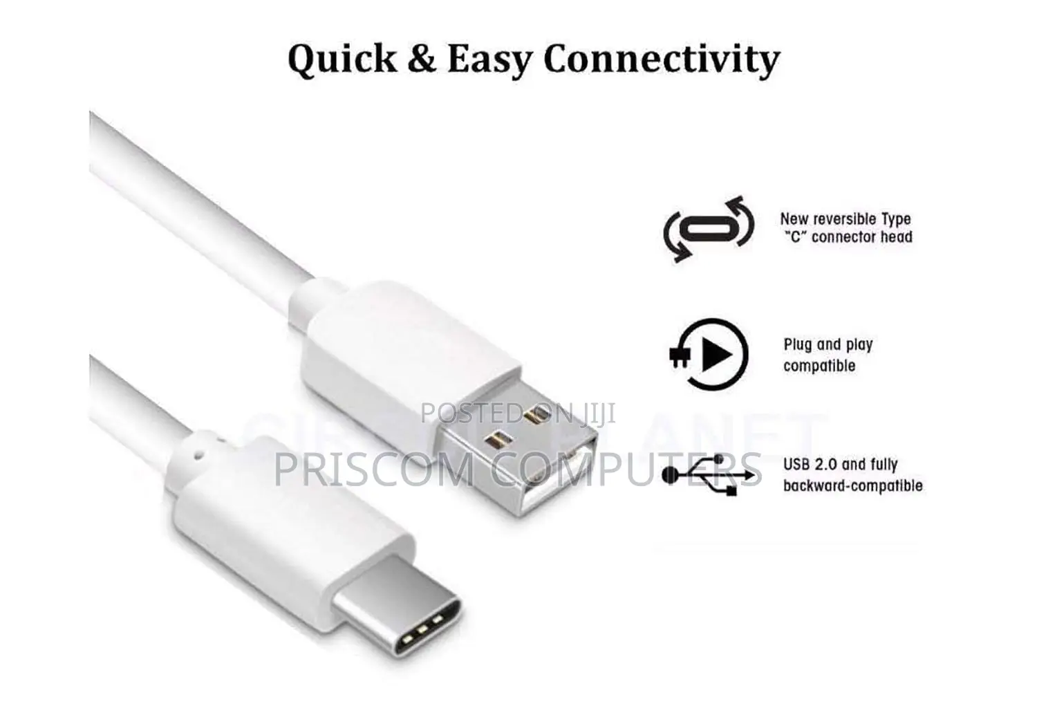 USB to TYPE-C 1M Data Cable White