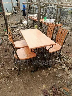 Restaurant Mahogany Set, With Powder Coated Frame 
