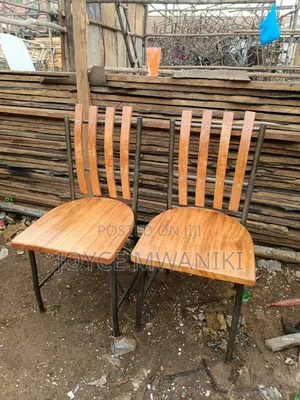 Mahogany Restaurant Chair, With Powder Coated Frame 