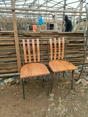 Mahogany Restaurant Chair, With Powder Coated Frame 