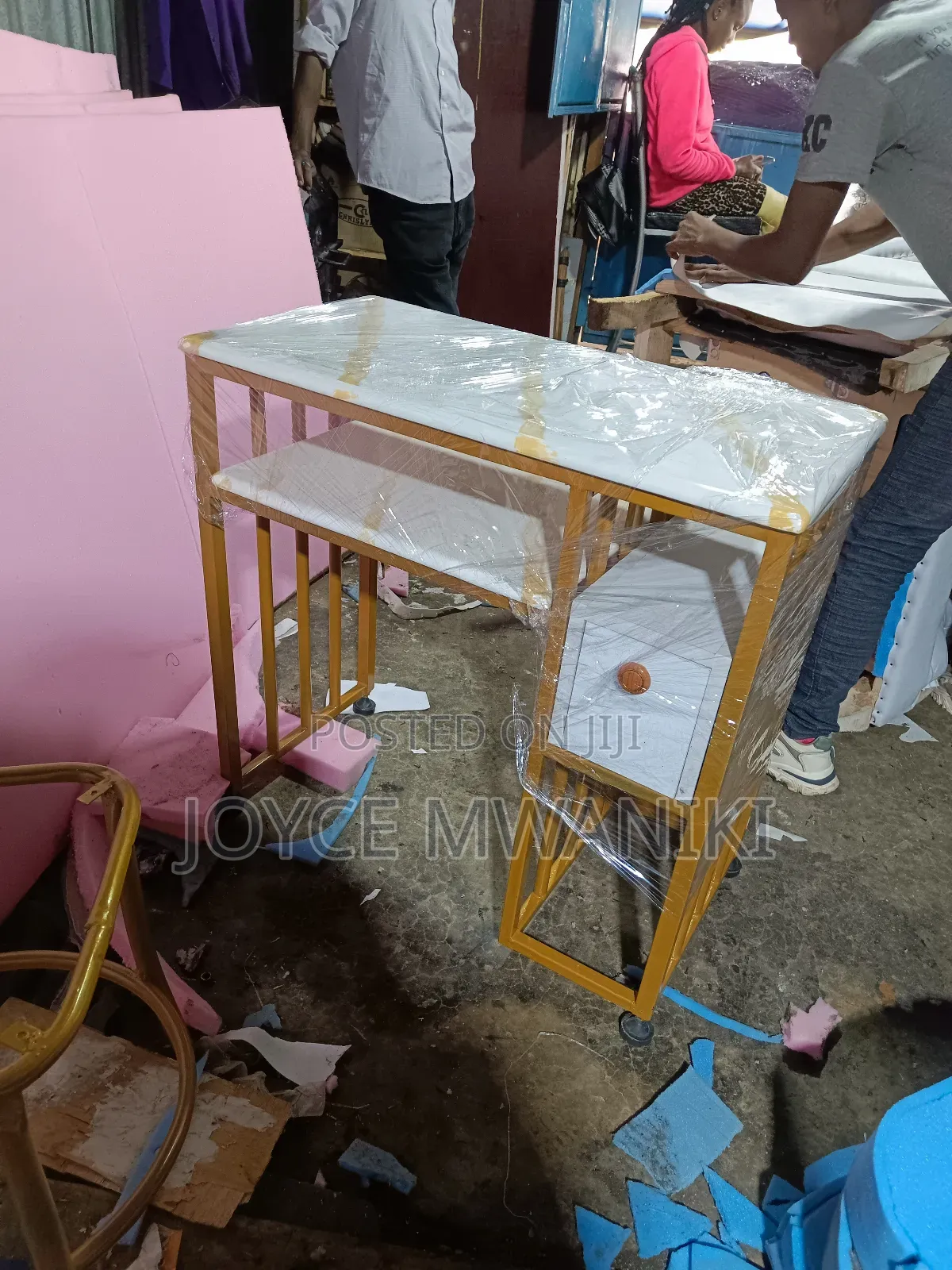 Manicure Marble Table, With 1 Drawer.
