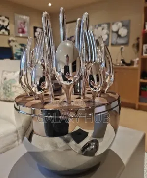 Silver 24pc Egg Shaped Cutlery Set