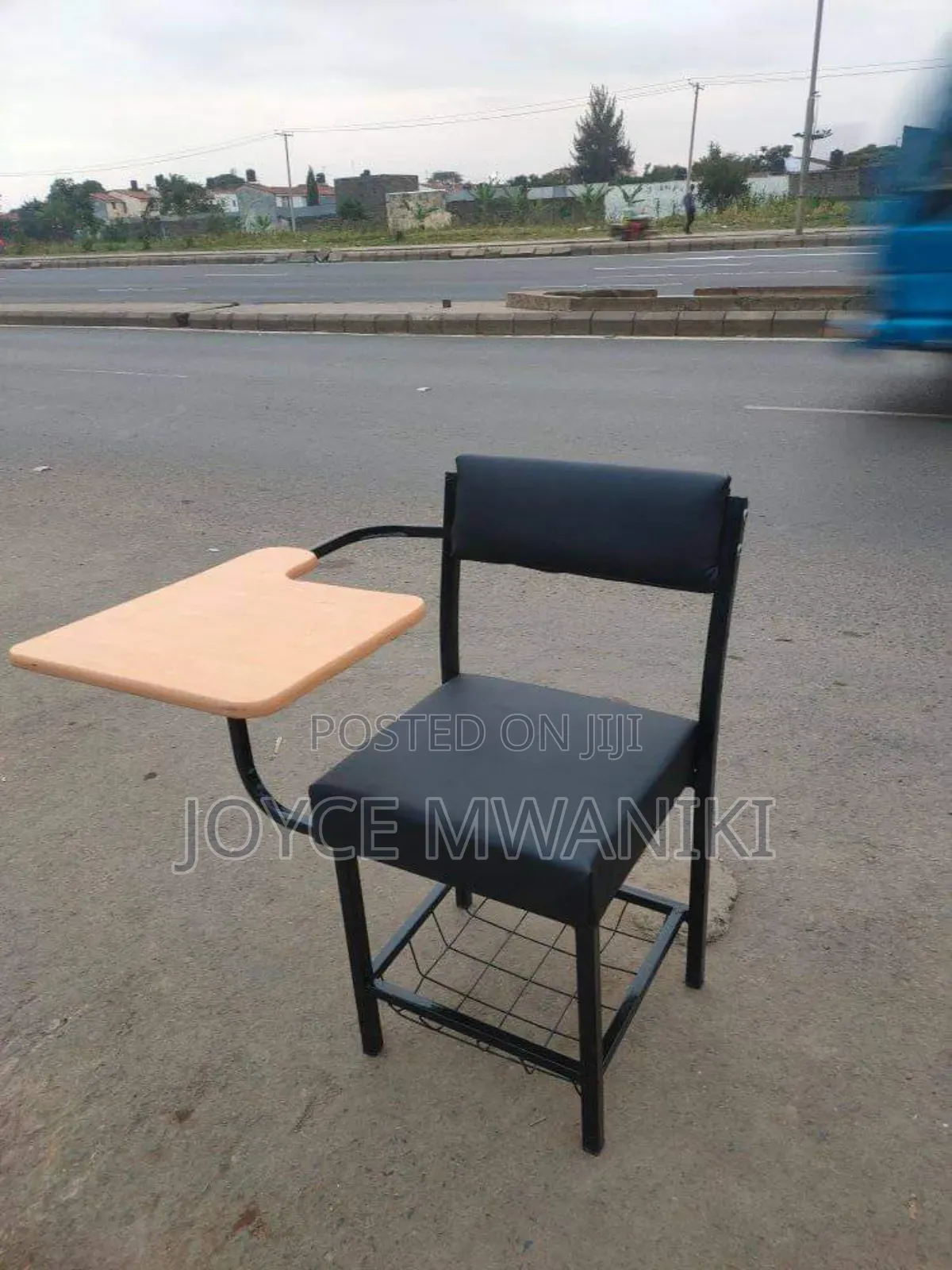 College Chair, Black Leather 