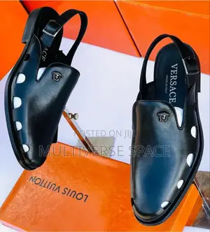 Versace Leather Strappy Mules