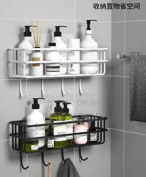 Bathroom Shelf Storage Rack /Organizer With Hooks