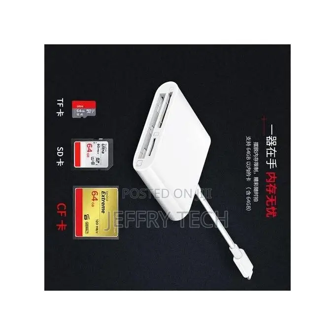 3-in-1 Micro SD TF CF Memory Card Reader for iPhone iPad