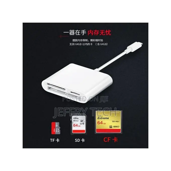3-in-1 Micro SD TF CF Memory Card Reader for iPhone iPad