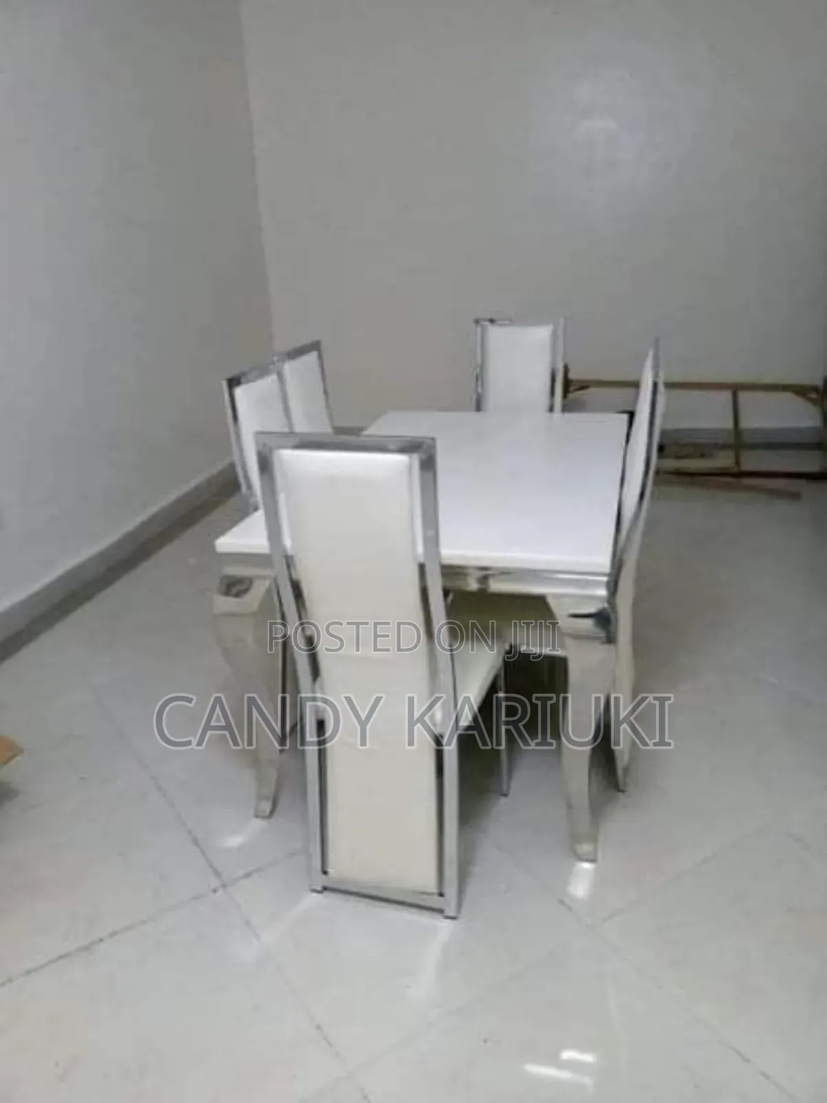 6 Seater Pure Marble Dining Table Set
