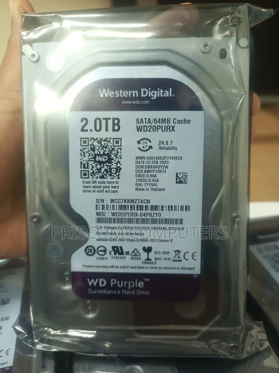 2TB WD Purple Surveillance Internal Hard Drive HDD