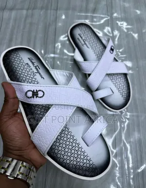 White Leather Sandals for Men