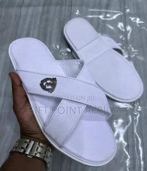 White Leather Sandals for Men