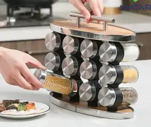 *Spice Rack Organizer With 12pcs Spice Jars And A Rack