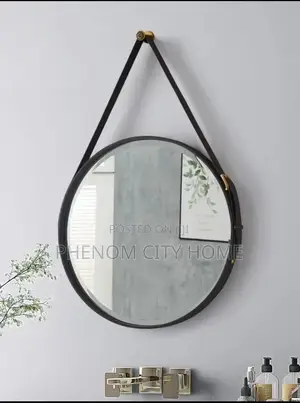Nordic Wall Mirror With Leather Strap