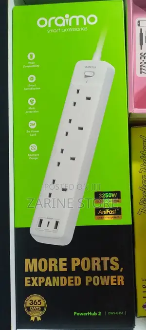 Oraimo Power Extension 4ways 2 Power Hub 3250 Watts