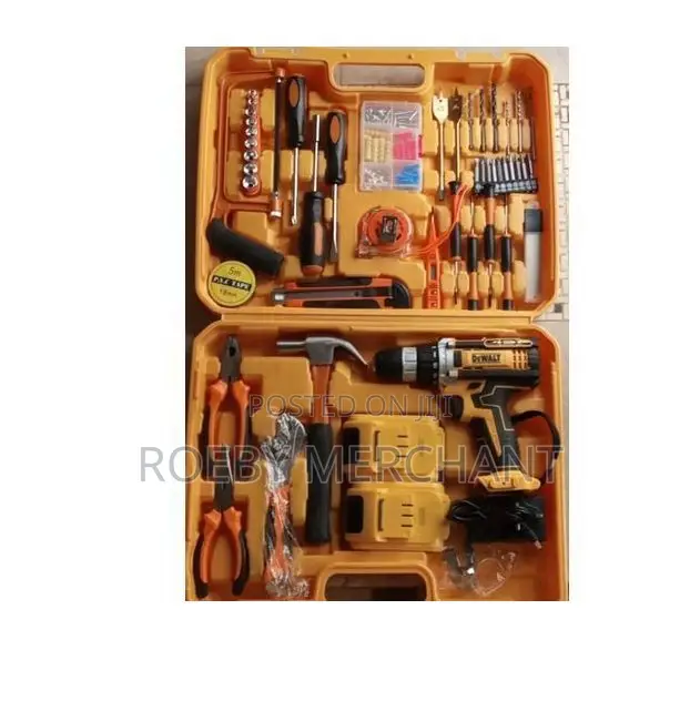 Dewalt 21V Cordless Electric Drill 47PC Tool Set WITH 2 Batt