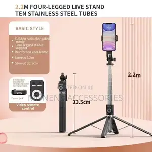 2.2M Selfie Stick Tripod Stand 360° Rotating Balance Handle