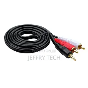 1.5m Full Copper 3.5mm to Double Lotus Audio Cable AV 1 in 2