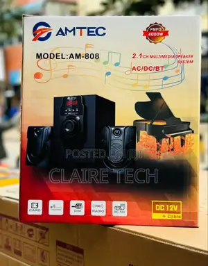 Amtec AM-808 Sub Woofer Sound System -BT/USB/FM AC/DC