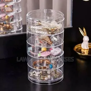 Round Clear Rotating Jewelry Organizer