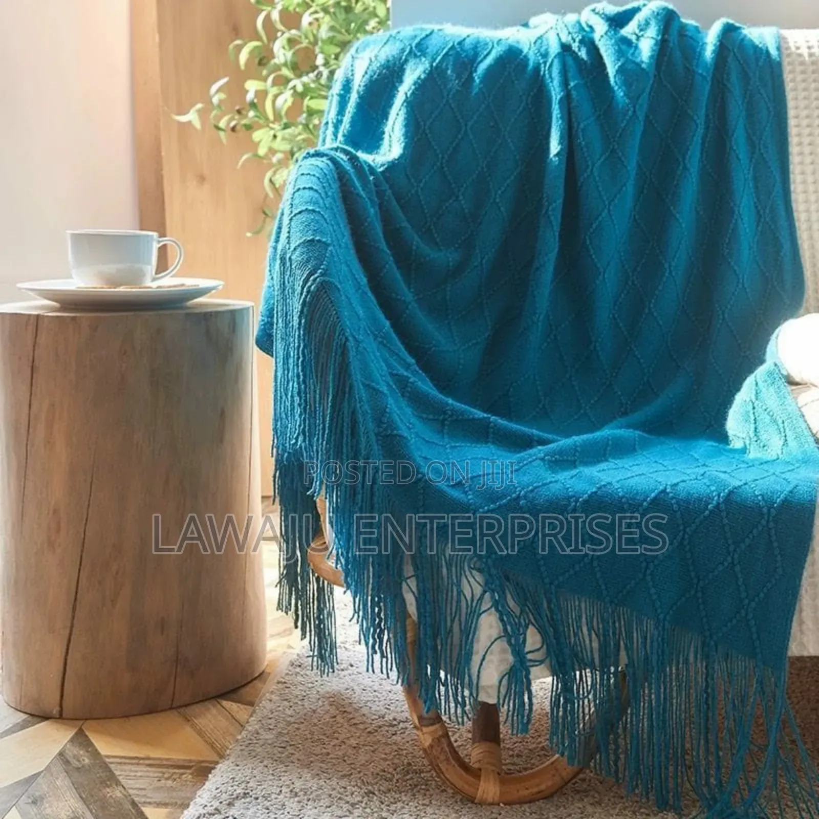 Emerald Knitted Throw Blanket