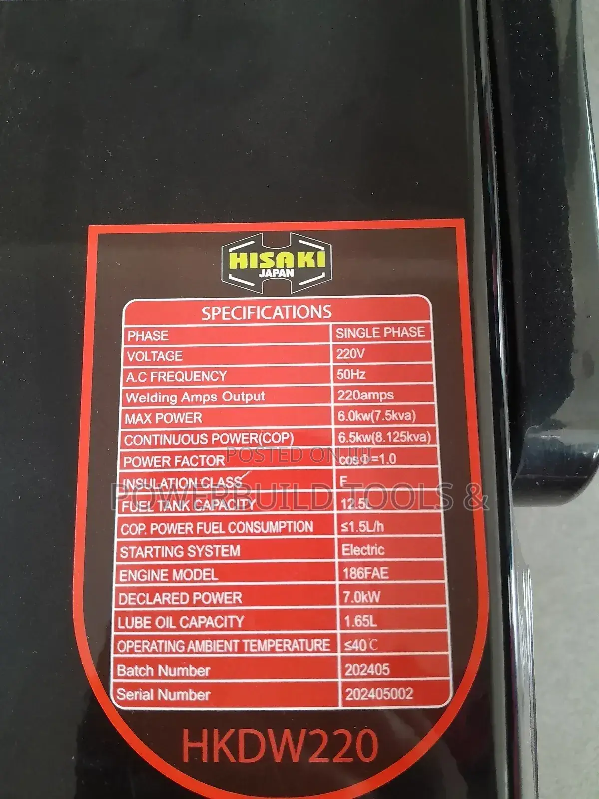 Hisaki Diesel Welder Generator 7.5KVA