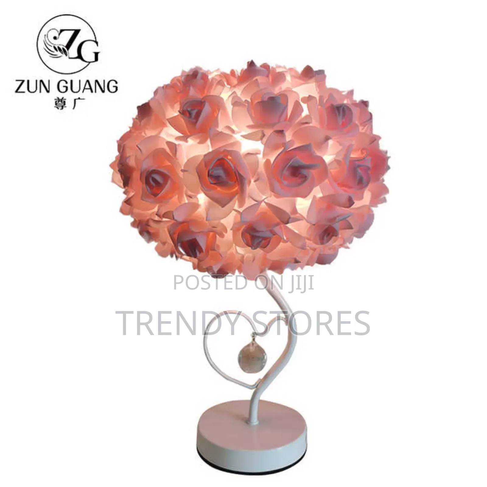 Nordic Bedside Pink Rose Lamp