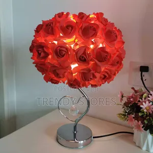 Nordic Bedside Red Rose Lamp