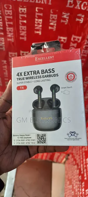 Excellent T4 TWS 4X Extra Bass True Wireless Earbuds