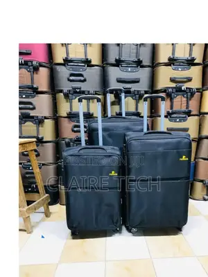 Black 3 in 1 Fabric Luxurious Traveling Suitcase Bags