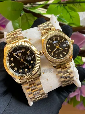 Gold Rolex Couples Watch Set