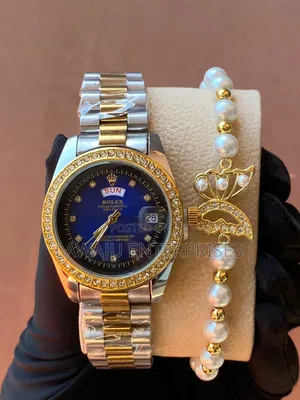 Pearl Bracelet and Rolex Watch Set