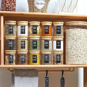 12pcs Round Glass Spice Jar Set