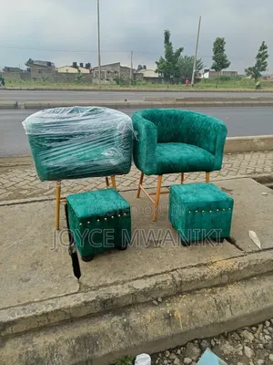 Pedicure Seats 2 Pieces and 2 Pedicure Stools, Green 