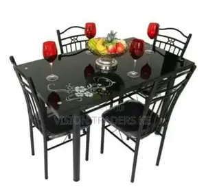 Glass Dining Table 4-Seater Set DT-128