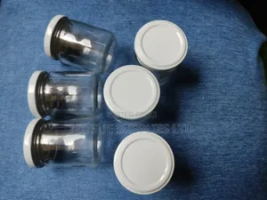 10 Glass Jar 100ml - 72mm High With 53mm Wide Gold Cap Gold