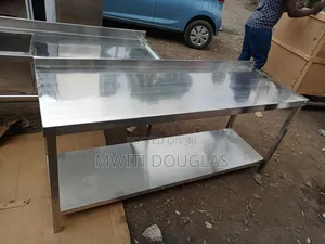 Double Shelved Large Working Table