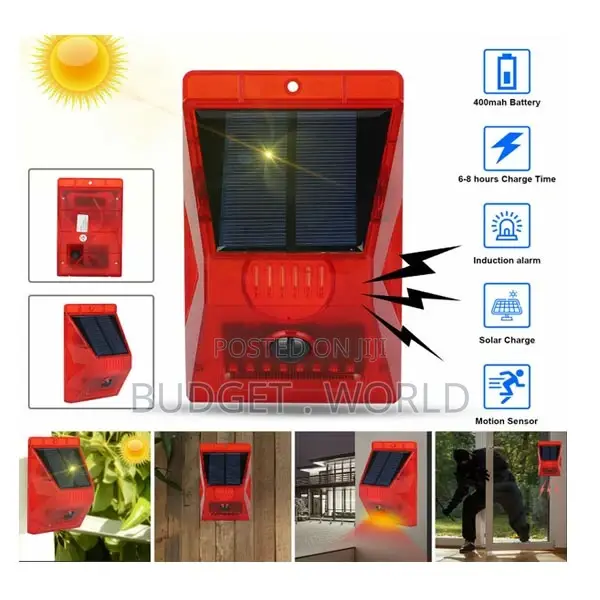 New- Solar Led Alarm Security Light, Motion Detector
