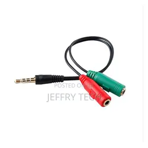 2 in 1 Cable Adapter Splitter 3.5mm Audio Earphone Headset T